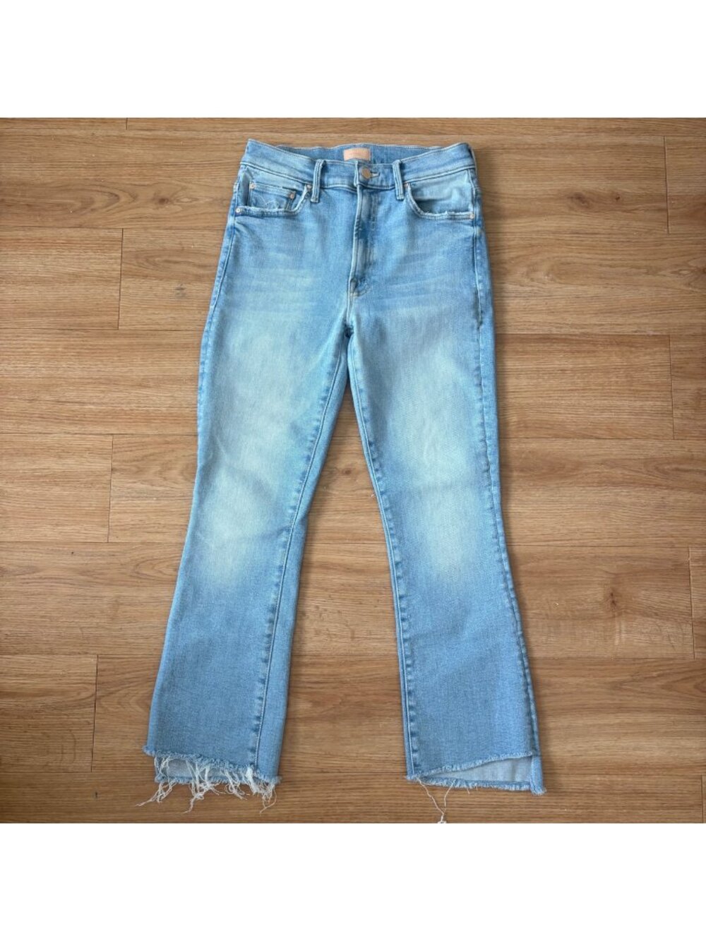 Mother The Insider Crop Step Fray High Rise Denim Jeans Blue Women’s Size 27